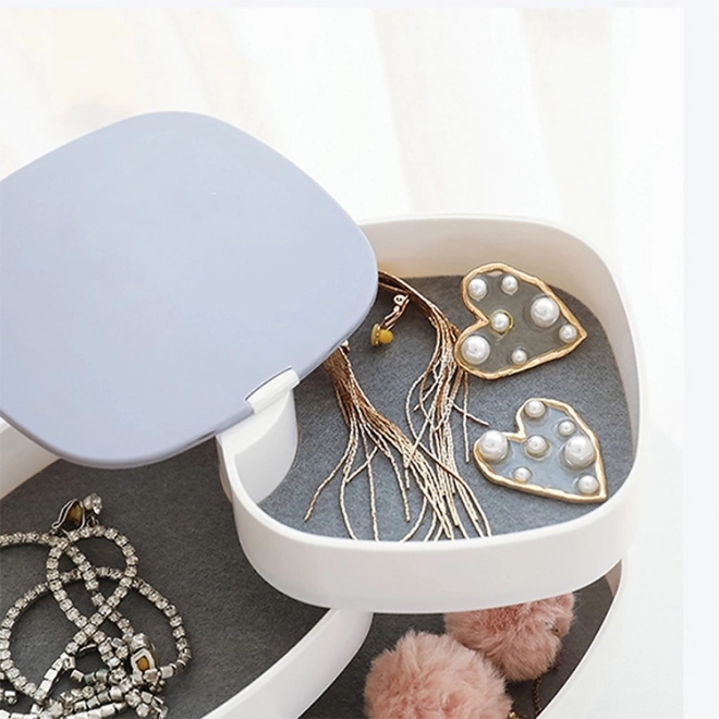Boîte à bijoux multicolore, organisateur premium - blanc
