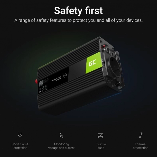 Convertisseur de tension portable Green Cell 12V en 230V 1000W/2000W