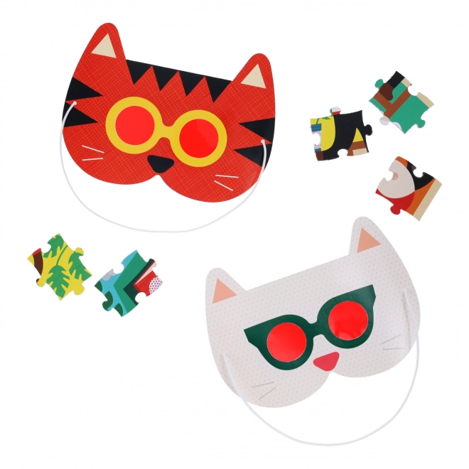 Puzzle Bibliothèque Petit Collage avec lunettes 3D