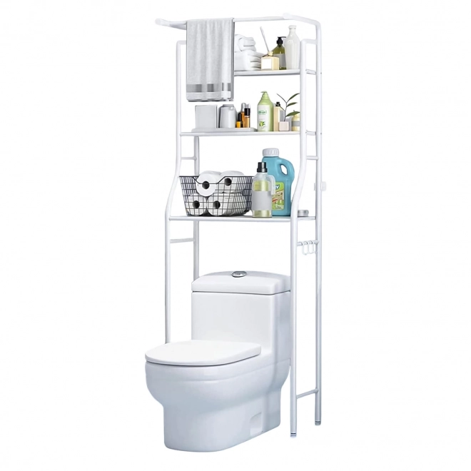 Étagère de salle de bain haute avec 3 étagères, structure en aluminium