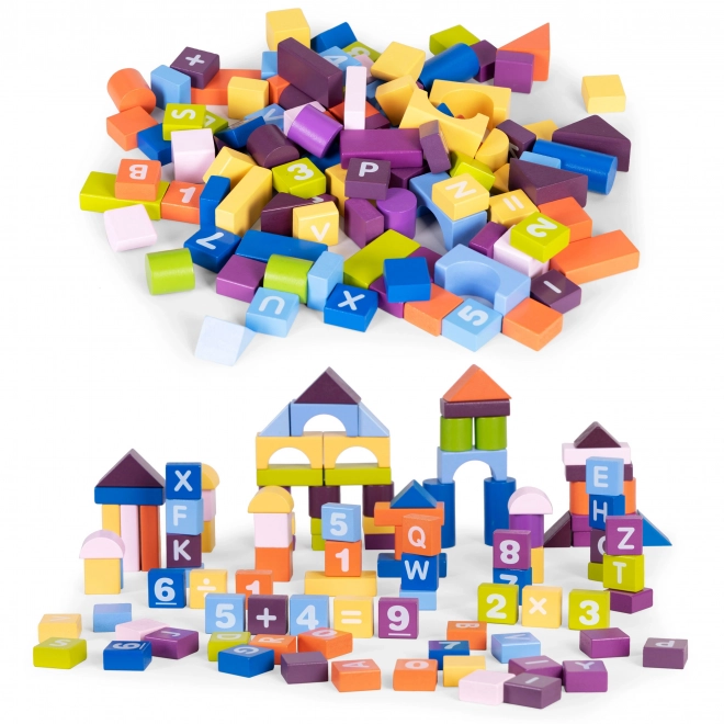 Ensemble éducatif en bois coloré - cubes pour enfants 108 pièces