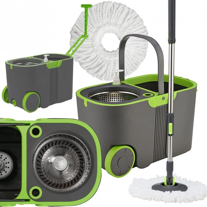 Serpillière rotative 360 avec seau et tampons microfibre