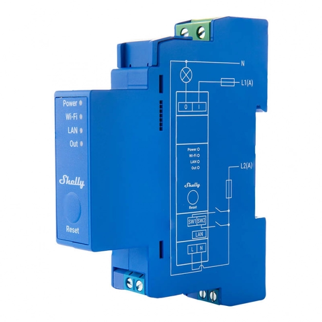 Interrupteur intelligent DIN Shelly Pro 1 avec contacts sans potentiel, 1 canal;