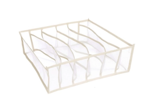 Organisateur de garde-robe 6 compartiments pour linge - blanc