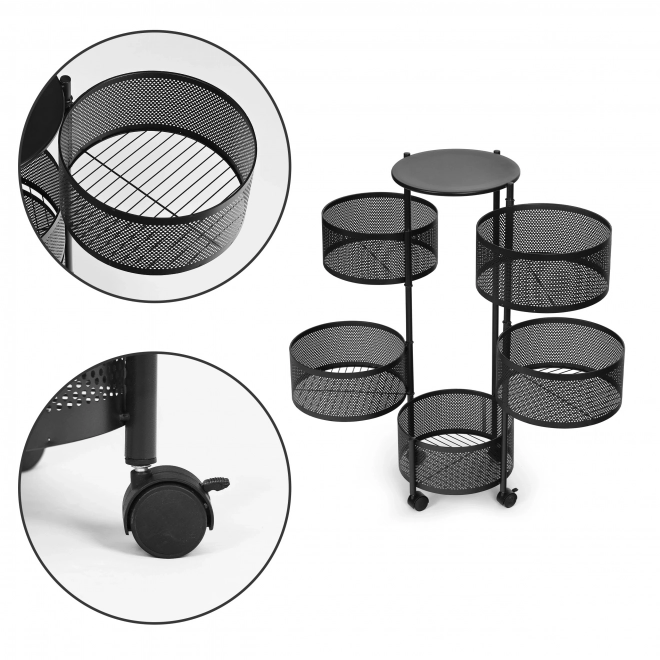 Organisateur de cuisine avec étagères pivotantes, 5 niveaux, métal, ModernHome