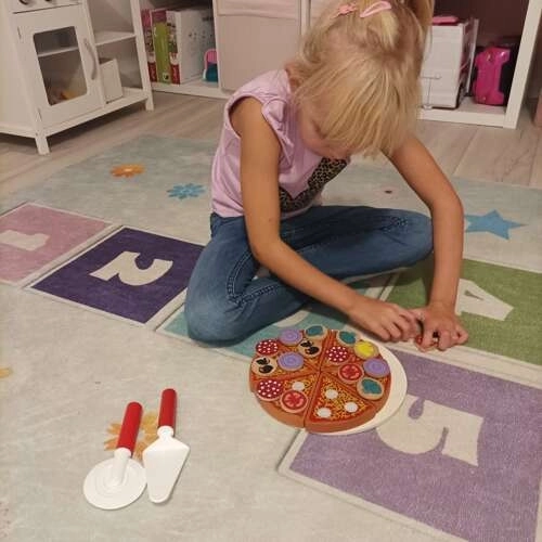 Pizza en bois avec velcro pour enfants