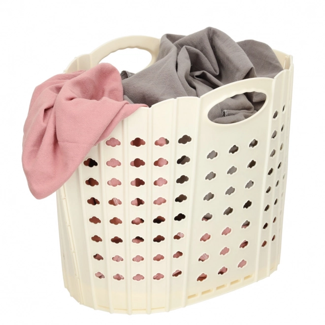 Panier à linge pliable crème