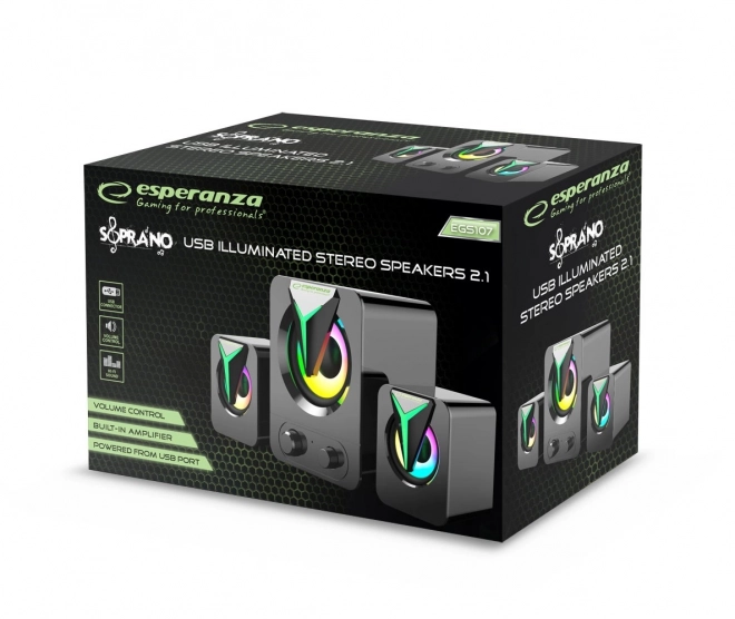 Haut-parleurs USB RGB Soprano 2.1