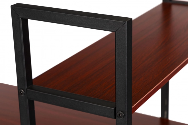Bureau informatique en bois avec étagères de style loft