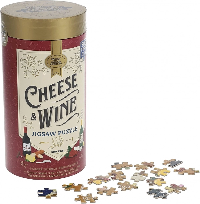 Puzzle de Ridley's Games pour les amoureux de fromage et de vin 500 pièces