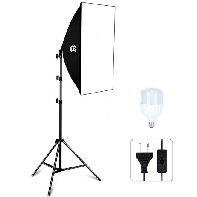 Ensemble de studio Puluz Softbox 50x70 cm avec trépied et ampoule LED