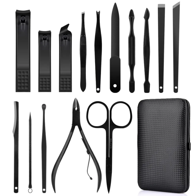 Ensemble de manucure 16 pièces pour le soin des ongles et des cuticules