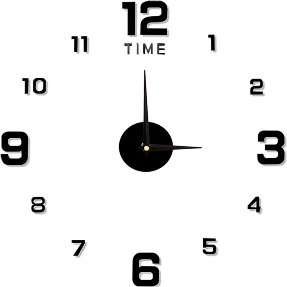 Grande horloge murale 3D avec autocollant XXL 130 cm