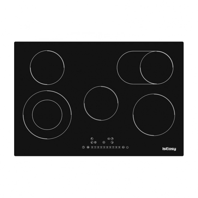 table de cuisson électrique noire IsEasy à cinq zones