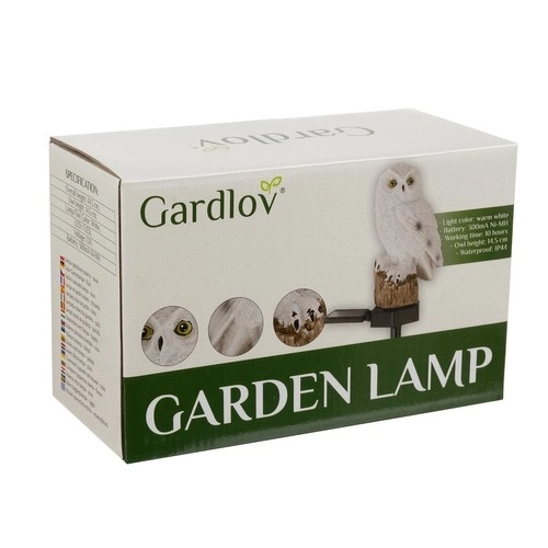 Lampe de jardin solaire - chouette Gardlov 23847
