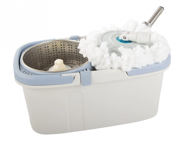 Serpillière rotative avec seau et tampon en microfibre