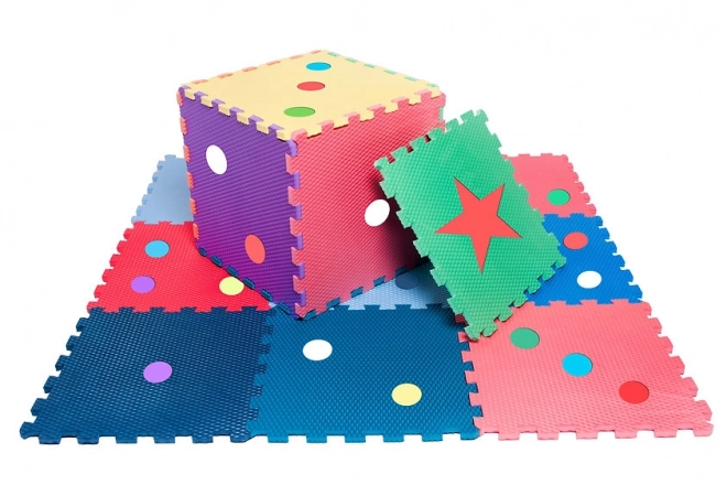 Puzzle en mousse coloré à pois pour apprendre à compter - 16 pièces