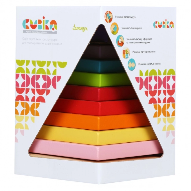 Pyramide colorée - puzzle en bois pour enfants