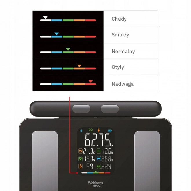 Balance de salle de bain analytique avec 15 paramètres