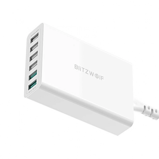 Chargeur USB 6 ports BlitzWolf QC 3.0, 60W blanc