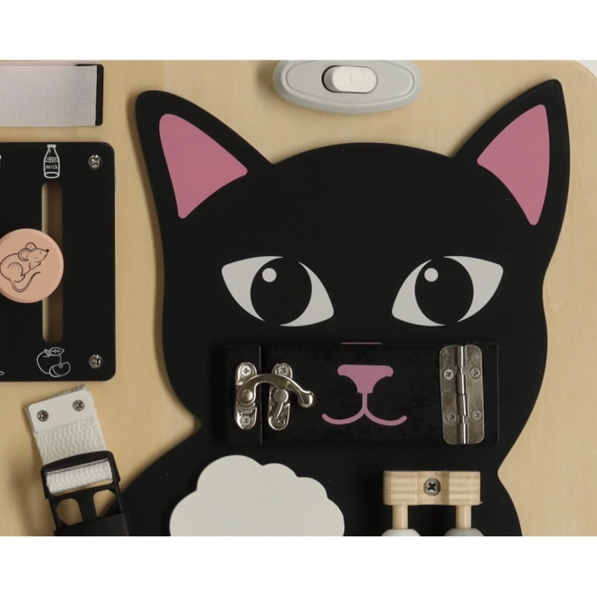 Planche sensorielle en bois Chat