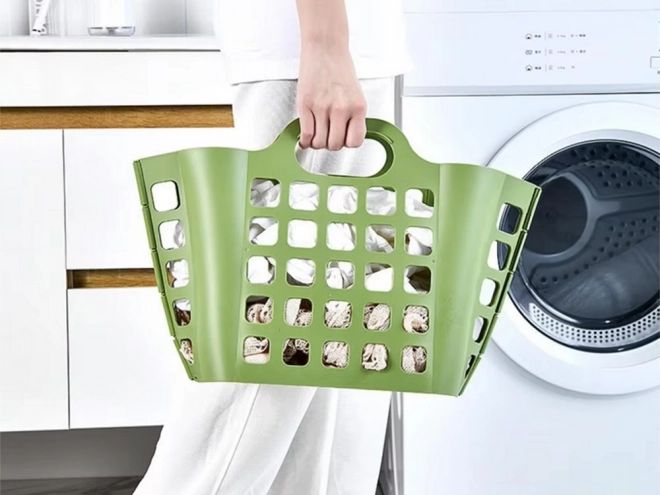 Panier pliant en plastique pour courses et linge