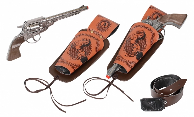 Ensemble de cow-boy 2 revolvers avec étuis Gonher