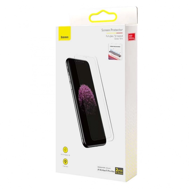Baseus 0,3mm film trempé en verre intégral (paquet de 2) pour iPhone – XS Max / 11 Pro Max 6,5 pouces