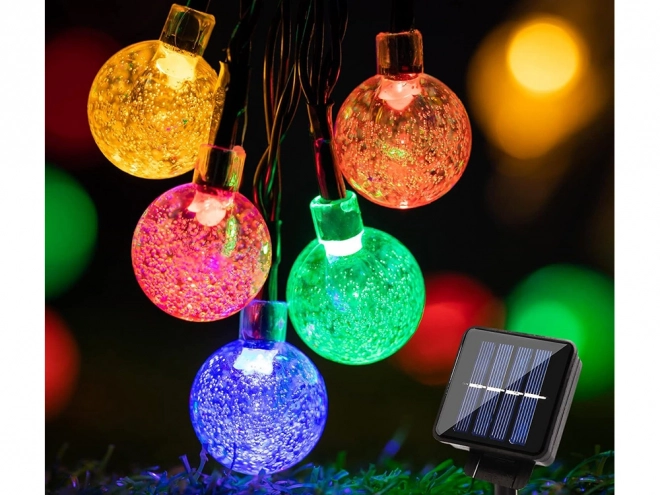 Guirlande lumineuse solaire de jardin multicolore