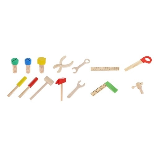 Boîte + ensemble d'outils en bois 22697