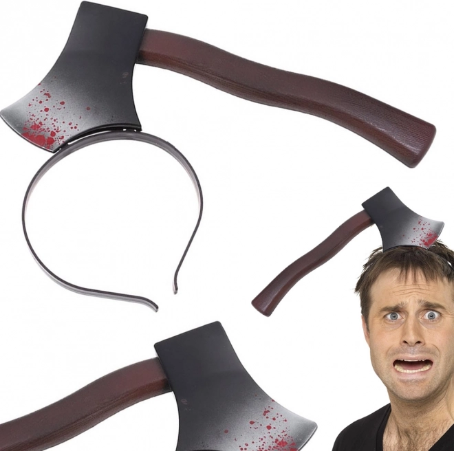 Serre-tête d’Halloween avec hache dans la tête