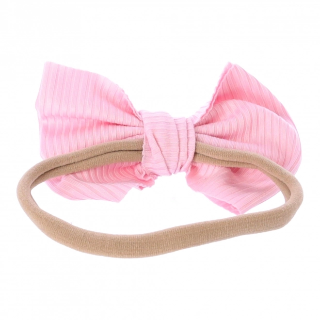 Bandeau bébé avec nœud - rose clair