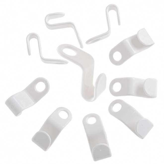 Crochets en plastique blancs pour l'organisation de l'armoire, 10 pcs