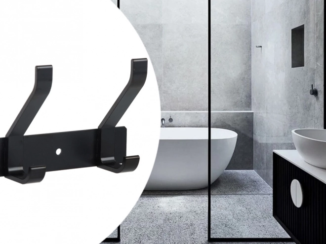 Porte-manteau mural pour salle de bain style loft avec 5 crochets