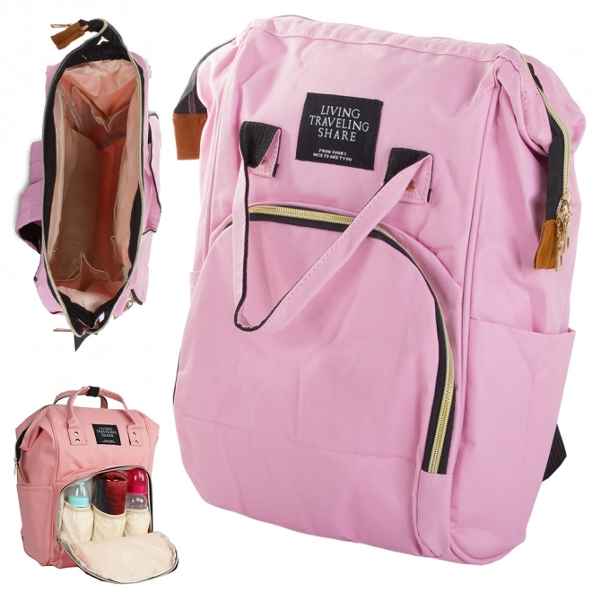 Sac à dos organisateur pour poussette sac pour mamans et papas 3en1 – Rose