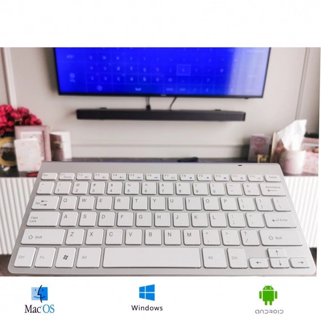 Clavier sans fil pour Smart TV argenté