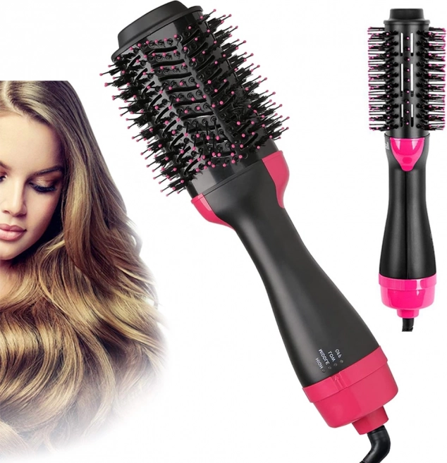 Sèche-cheveux brosse soufflante 4-en-1 pour sécher, donner du volume, lisser et boucler
