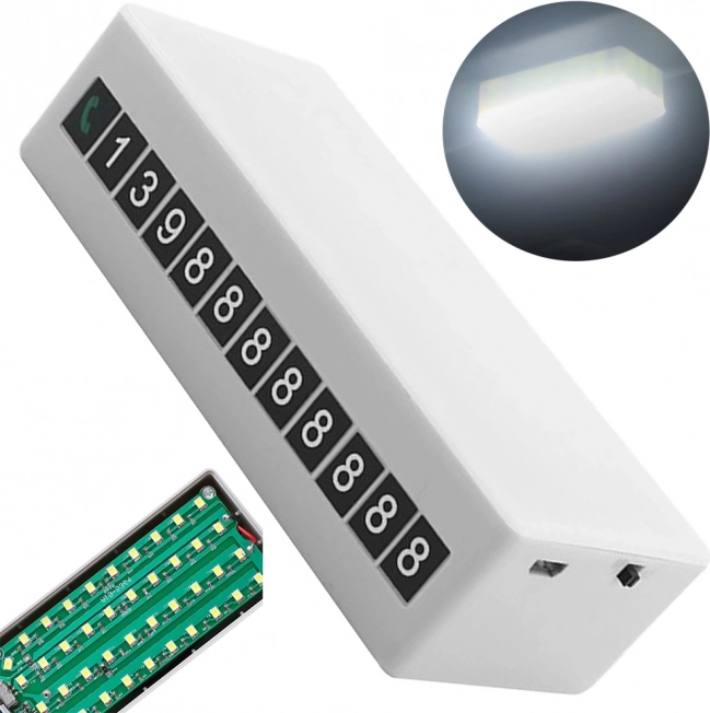 Numéro de stationnement temporaire avec lumière LED