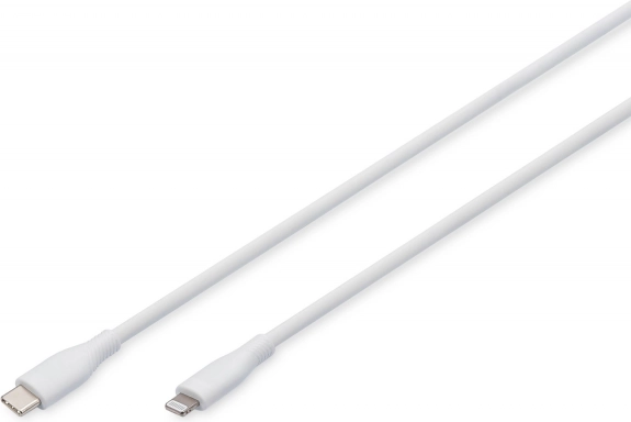 Câble en silicone USB‑C vers Lightning, USB 2.0 60 W, certifié MFi, 1 m Blanc