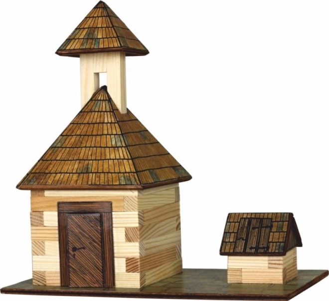 Maquette en bois à coller Clocher et puits Walachia