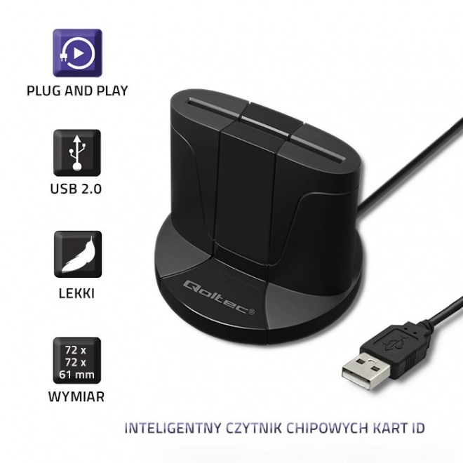 Lecteur de cartes à puce intelligent Qoltec