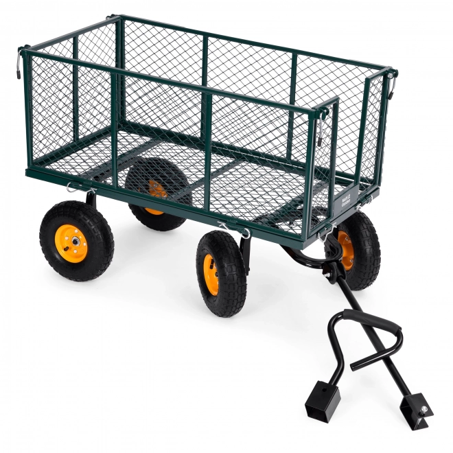 Chariot de transport de jardin MultiGarden avec côtés ouvrants et grandes roues gonflables