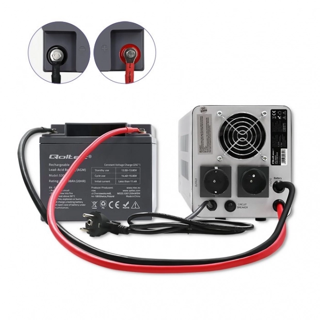 Alimentation de secours Qoltec Pure Sine Wave UPS 1000VA