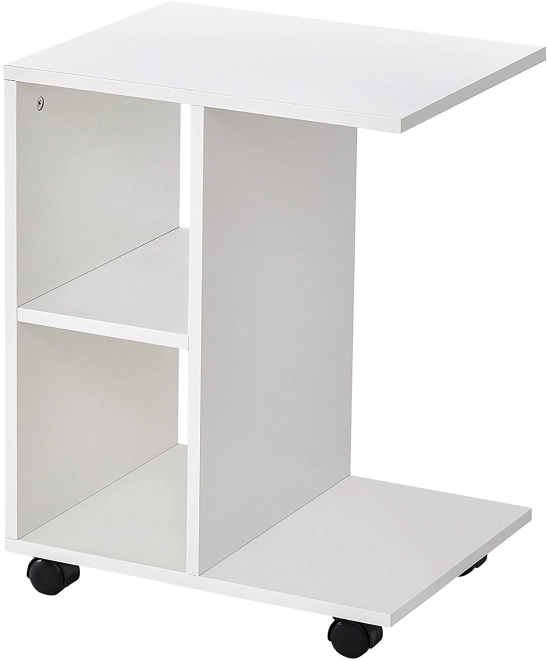 Table basse à roulettes avec organiseur