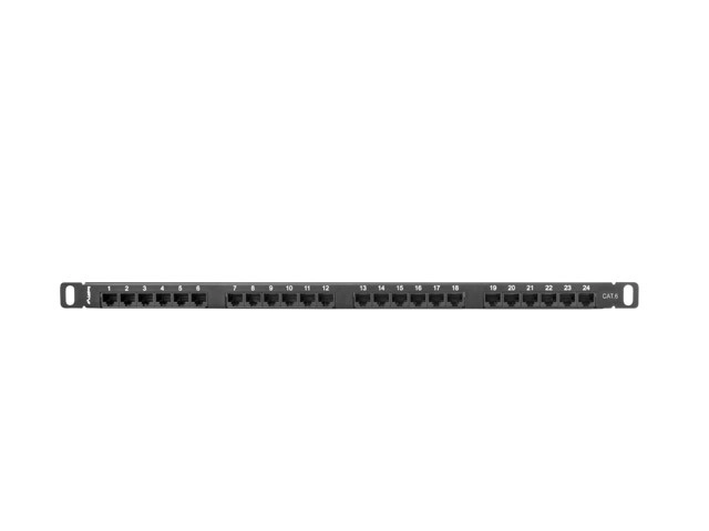 Panneau de brassage 24 ports 0.5U cat. 6 noir
