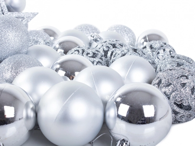 Décorations de Noël argentées - ensemble de 100 pièces