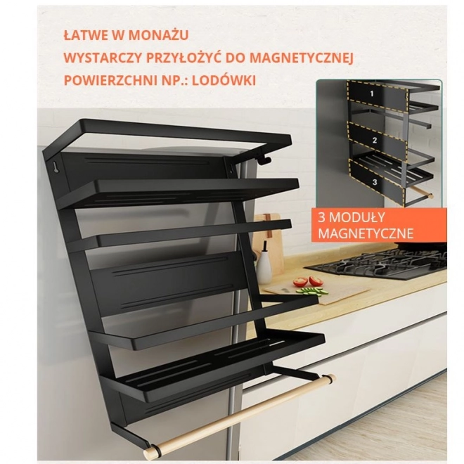 Organisateur magnétique pour accessoires de cuisine - à trois niveaux
