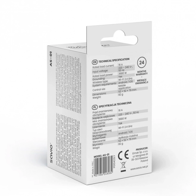 Prise Wi-Fi intelligente avec mesure de consommation, set de 3 pcs