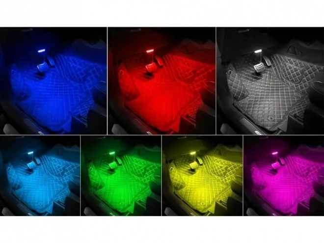 Éclairage LED RGB intérieur de voiture - accessoire sans fil
