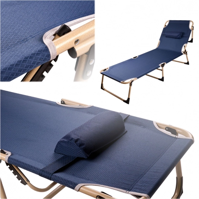Lit de camp pliant touristique canadien 193 cm bleu foncé